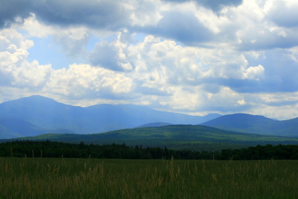 Maine landscape near Newry and Grafton Notch with mountains, sky, and wilderness
